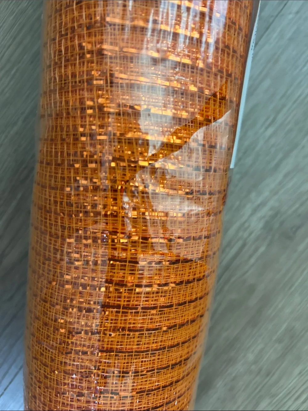 Pottery Barn Orange Decorative Mesh Sparkle Roll
